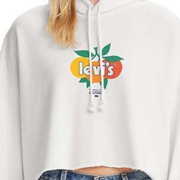 Levi’s California white citrus cropped hoodie. SZ. XL. NWT - Picture 2 of 8
